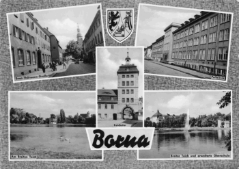 Borna in Sachsen Mehrbildkarte o 1968