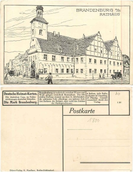 Brandenburg Havel Town Hall artist card Winkler * approx. 1925