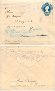 Brazil postal stationery envelope 200 Reis to Potsdam o 26.6.1912