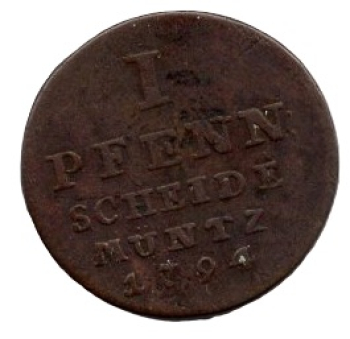 Braunschweig-Calenberg-Hannover 1 Pfennig  1794