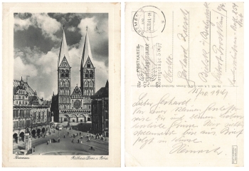 Bremen Feldpost WWII advertising stamp letter telegram o October 16, 1941