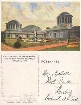 Breslau Silesia Centenary of the Wars of Liberation 1913 Postcard Wroclaw