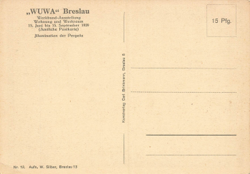 Breslau Pergola WUWA Werksbund Exhibition Silesia Wrocław * 1929  Card No. 12