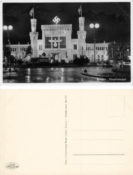 Breslau Silesia Main Station in Nazi jewelry Wroclaw * 1935
