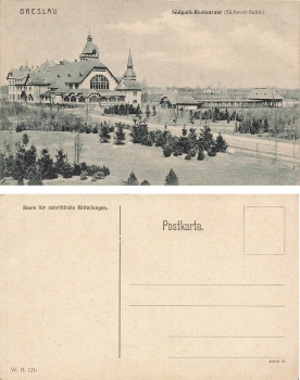Breslau Schlesien Sudpark Restaurant Wroclaw * um 1910