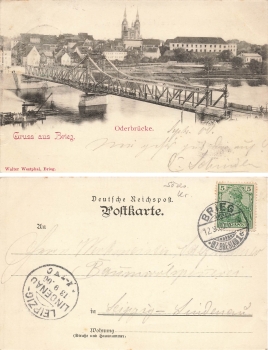 Brieg Silesia Oder Bridge Brzeg o 1900