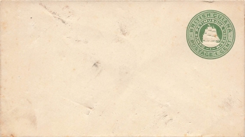 British Guiana 1 Cent Segelschiff grün Ganzsachenbrief um 1896 *