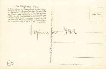 Brueckenberg Riesengebirge Church Wang Bierutowice * around 1942