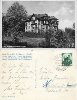 Brueckenberg Riesengebirge Schlesien Haus Brunhilde Bierutowice o 1934