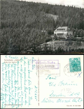 07334 Gosswitz-Bucha country postmark on postcard holiday home "activist" o 15.3.1960