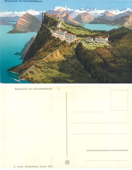 Burgenstock and Lake Lucerne artist card *ca.1920