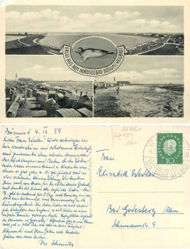 25761 North Sea resort of Buesum with seal o 4.9.1959