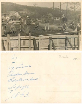 Bunkerbau Bauarbeiter Eisenbieger Echtfoto gebr. 1943