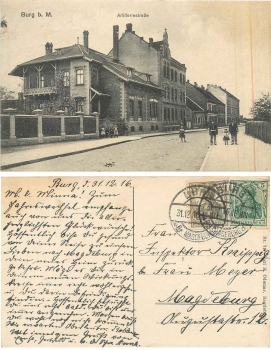 39288 Burg bei Magdeburg Artilleriestrasse, o 31.12.1916