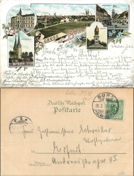 Burg bei Magdeburg Litho o 26.2.1899