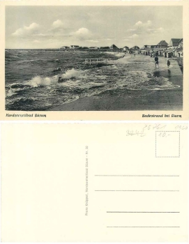 25761 Busum Beach in a storm * ca.1950