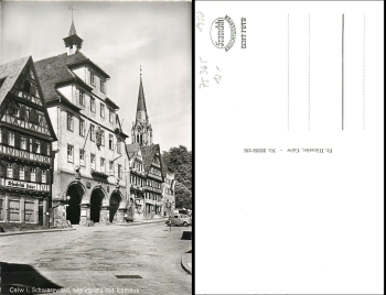 Calw Marktplatz Rathaus *ca. 1950