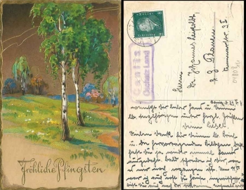 01665 Canitz Oschatz Land Land postmark on Pentecost card o 24.5.1931