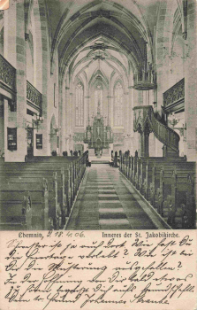 Chemnitz Sachsen Jakobikirche Innenansicht o 1906