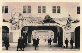 Chemnitz Sachsen Hauptbahnhof Lichthof o 1934