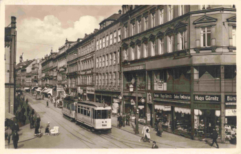 Chemnitz Sachsen Poststrasse mit Strassenbahn * u 1930