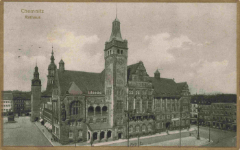 Chemnitz Sachsen Rathaus o 1925