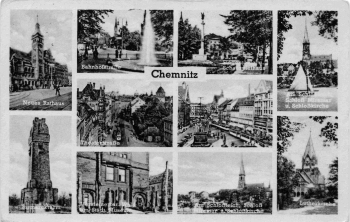 Chemnitz Sachsen Mehrbildkarte Feldpost o 1944