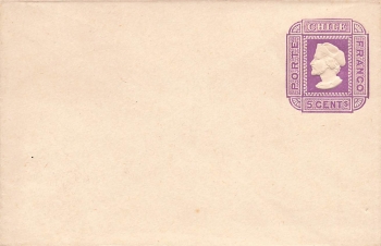 Chile Porto Franco 5 Cents Ganzsachenumschlag 1893 *