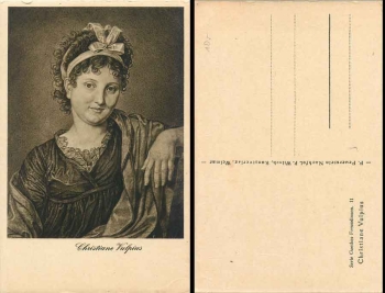 Christiane Vulpius Ehefrau von Johann Wolfgang von Goethe * ca. 1920