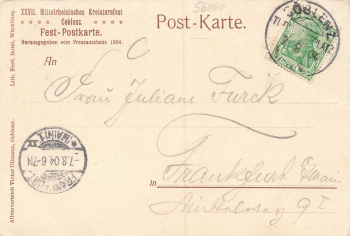 Coblenz Litho XXVII District Gymnastics Festival Turnvater Jahn o 1904