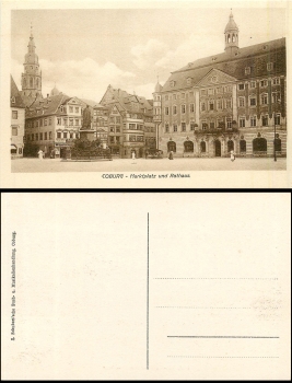 Coburg Marktplatz u. Rathaus *ca. 1915
