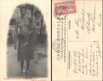 Congo Francaise woman with child AK 13.2.1907