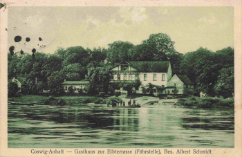 06869 Coswig Anhalt Gasthaus zur Elbterrasse o 1930