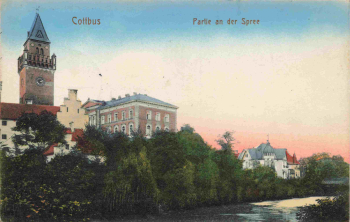 Cottbus Partie an der Spree o 1915
