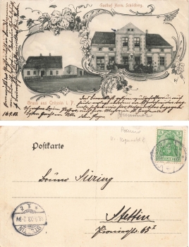 Croessin Pommern Gasthof Schildberg Krosino o 1903