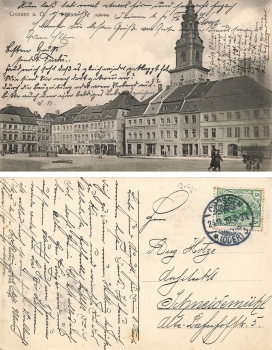 Crossen Oder Markt Krosno Odrzanskie Ostbrandenburg o 24.11.1910