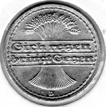 50 Pfennig 1922 D ​​Weimar Republic