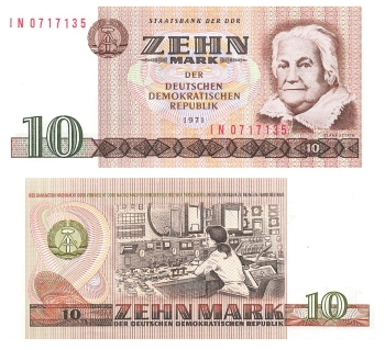 GDR 10 Mark banknote 1971 RO359 DDR-21