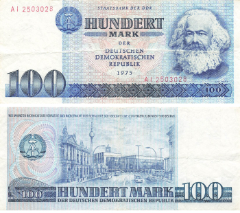 DDR 100 Mark Banknote 1975 RO363a DDR-25a