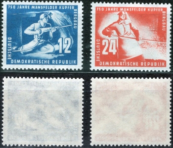 GDR Michel 273-274 ** Mansfeld copper slate mining mint never hinged