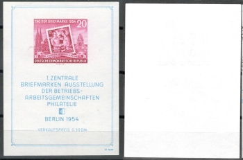 GDR block 10 ** stamp exhibition 1954 mint never hinged