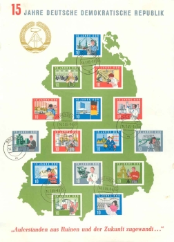 GDR Michel Block19 stamped 15 years German Democratic Republic o Dresden A20 14.1.965