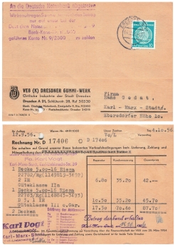 DDR Dienstkarte des Dresdner Gummi Werk o Dresden 4.10.1956