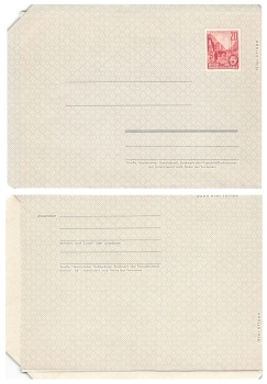 GDR folded letter F1a five-year plan 20 Pfennig Berlin Stalinallee unused