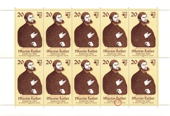 GDR Michel 2755 Martin Luther miniature sheet ** 1982 with plate error II