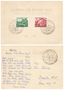 DDR Michel 380-381 Leipziger Messe 1953 o 2.9.1953
