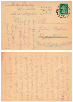 GDR Wilhelm Pieck 10 Pfennig postal stationery P57 o Luckau January 15, 1957