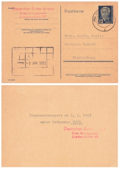 GDR Wilhelm Pieck 12 Pfennig postal stationery P45 o Wernigerode 12/30/1952