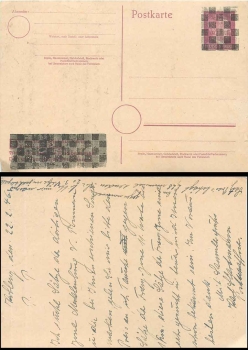 OPD Koblenz postal stationary 6 Pfennig Hitler with advertising slogan chessboard overprint used 02/22/1946