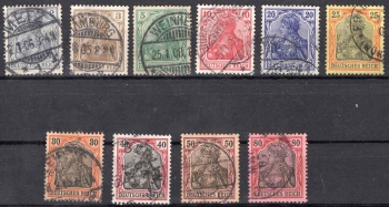 German Reich Michel 68-77